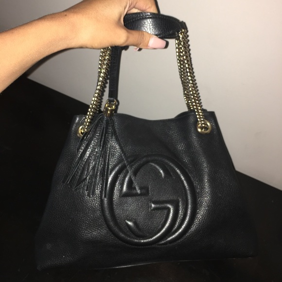 Gucci Soho Shoulder Bag Chain Strap Medium Black - Picture 2 of 8